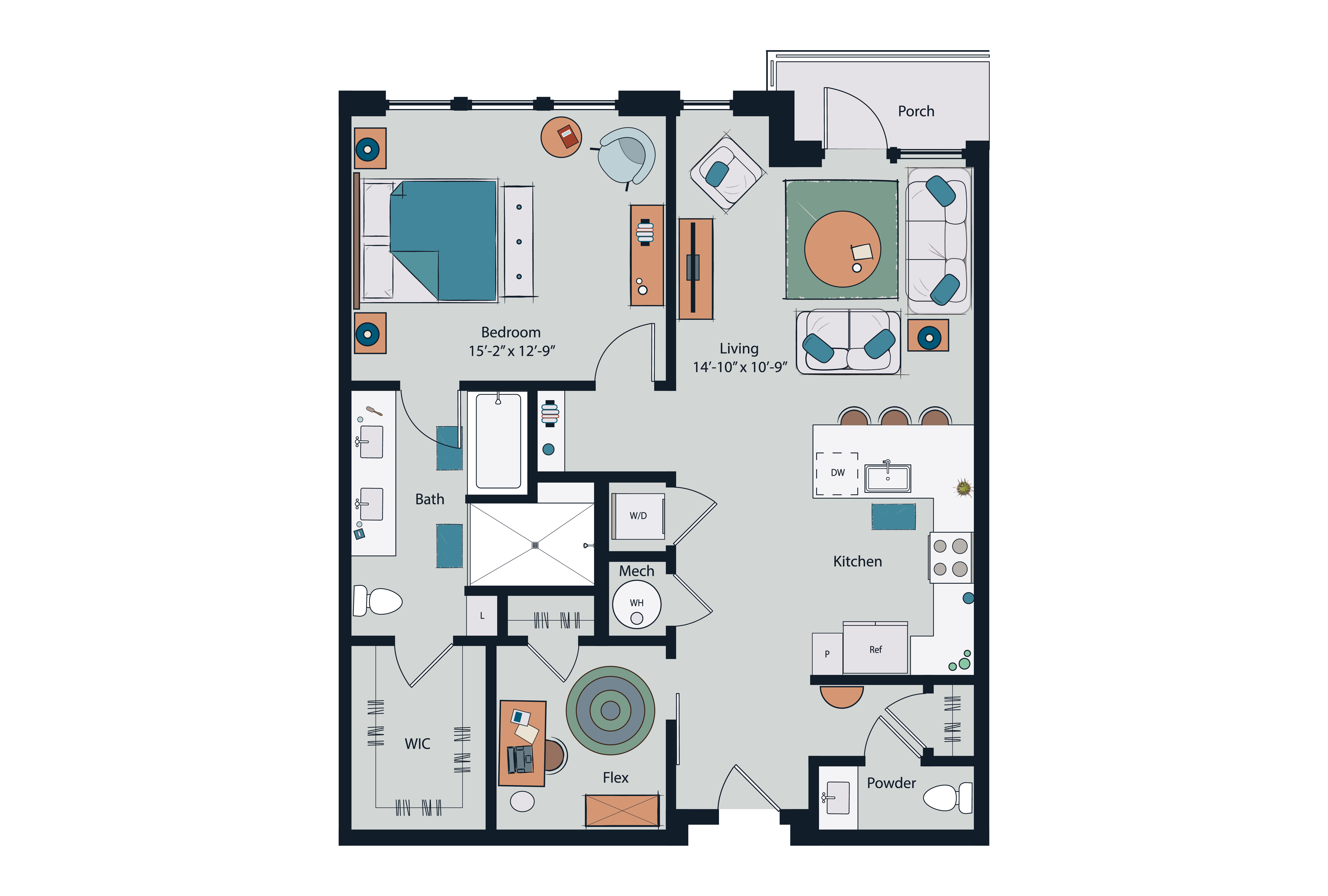 Floor plan layout diagram for A22